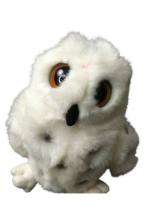 Unbranded Other - White Black Snowy Owl Plush Stuffed Animal Toy Realistic 7 inch Unbranded